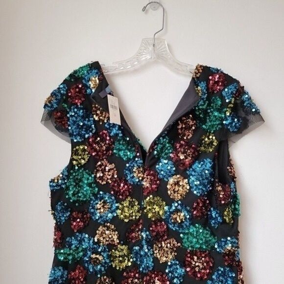 NWT Anthropologie Eva Franco Multicolor Sequined Holiday Party Midi Dress - Picture 12 of 16